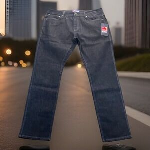 Red Bull Distribution Co. Jeans Men's 38x32 Relaxed Taper Fit Dark Wash Denim